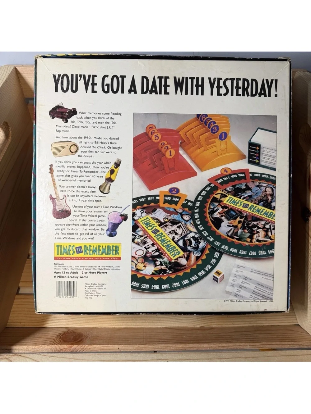Times To Remember Board Game Party Milton Bradley Made In USA Used Vintage 1991